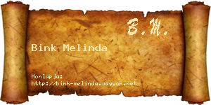 Bink Melinda névjegykártya