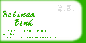 melinda bink business card